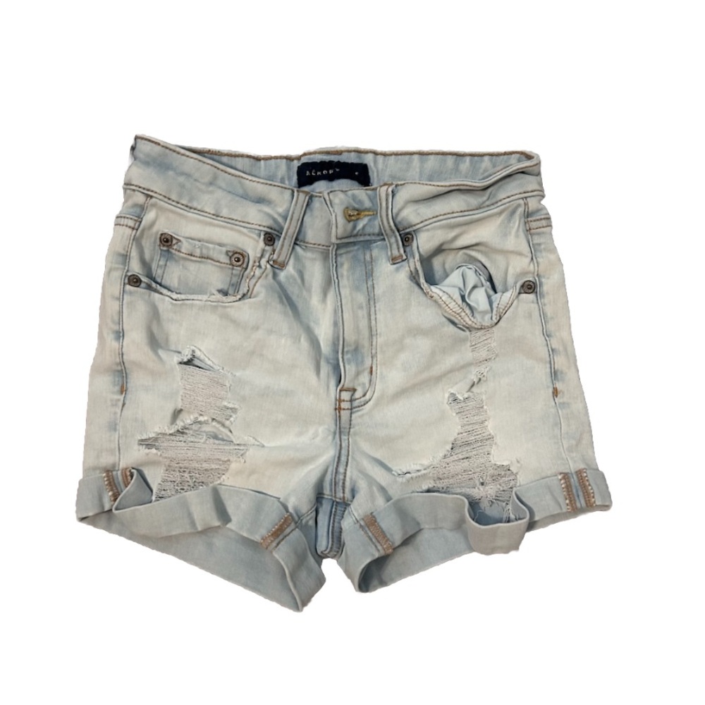 Aeropostale Women’s Jean Stretch High-Rise Midi Shorts